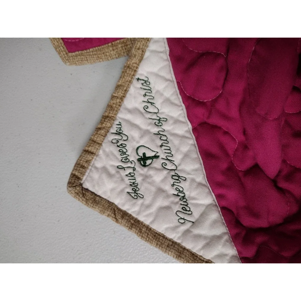 Handmade Patchwork Cat Quilt Marie The Aristocats Reversible Pink Tan 38x48